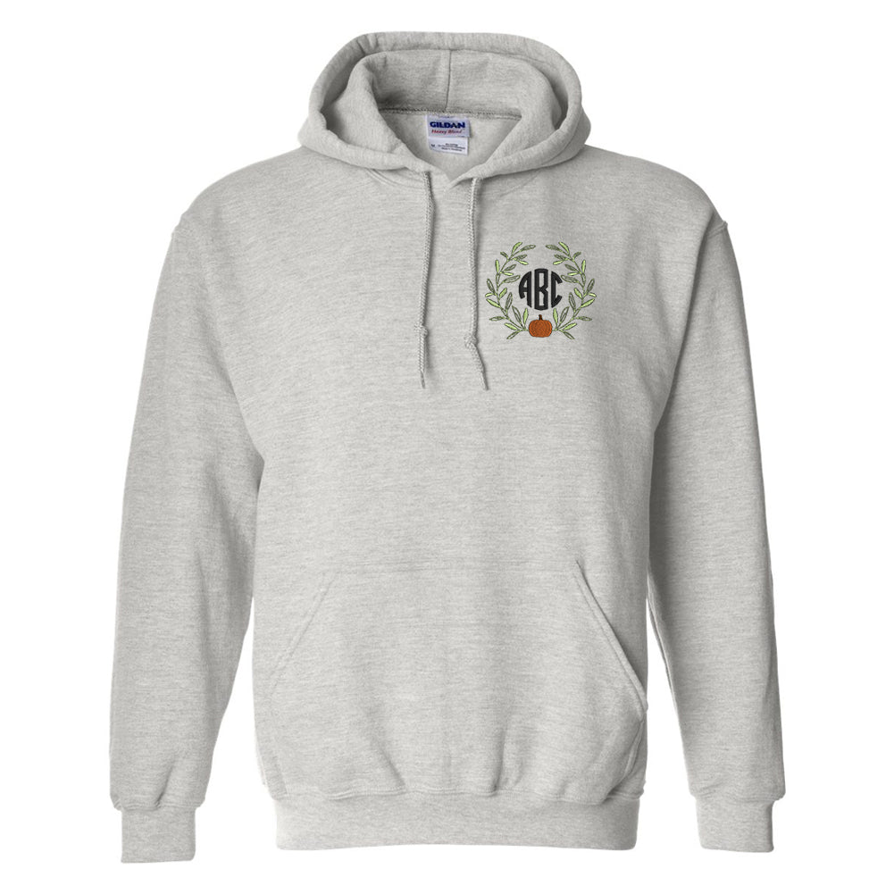 Monogrammed Pumpkin Leaves Hoodie - United Monograms