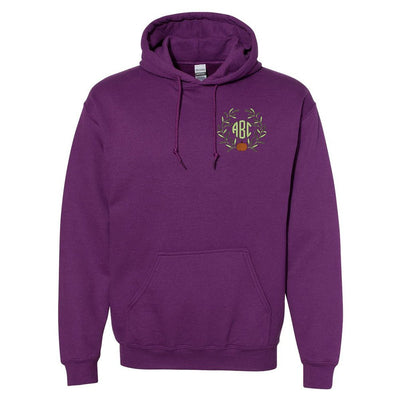 Monogrammed Pumpkin Leaves Hoodie - United Monograms