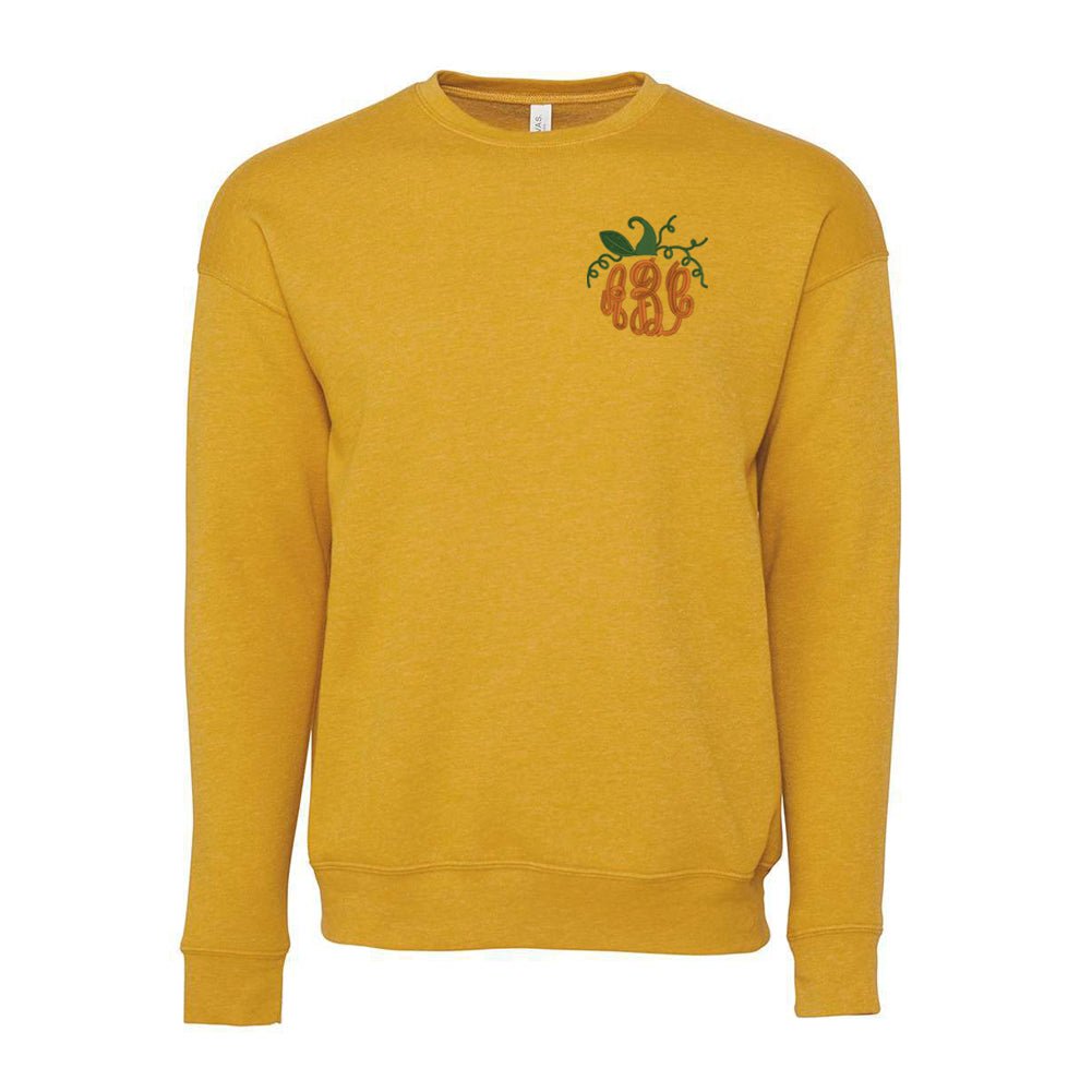 Monogrammed Pumpkin Premium Crewneck Sweatshirt - United Monograms