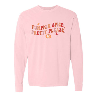Monogrammed 'Pumpkin Spice, Pretty Please' Long Sleeve T-Shirt - United Monograms