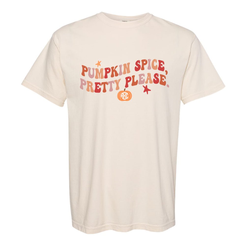 Monogrammed 'Pumpkin Spice, Pretty Please' T-Shirt - United Monograms