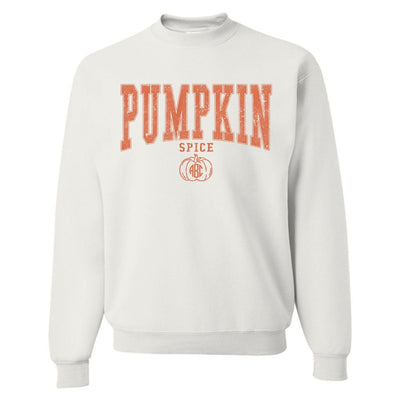 Monogrammed 'Pumpkin Spice Varsity' Crewneck Sweatshirt - United Monograms