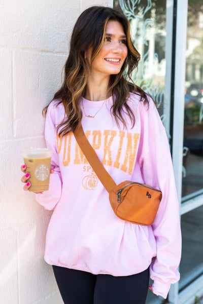 Monogrammed 'Pumpkin Spice Varsity' Crewneck Sweatshirt - United Monograms