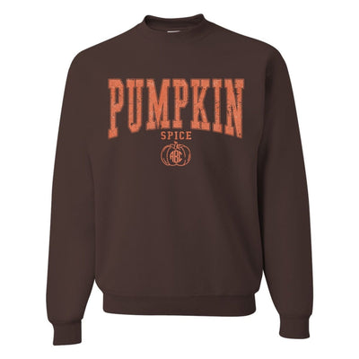 Monogrammed 'Pumpkin Spice Varsity' Crewneck Sweatshirt - United Monograms