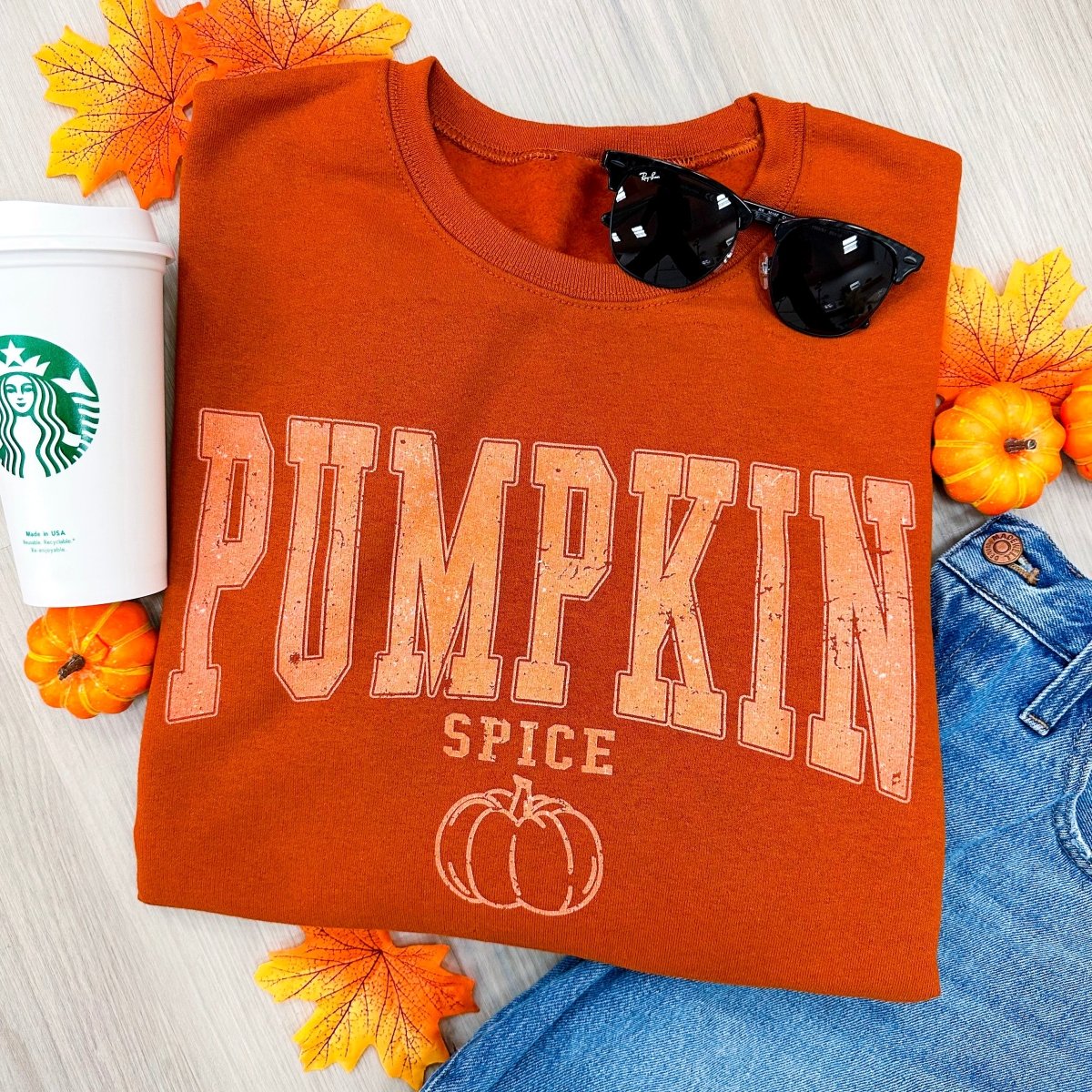 Monogrammed 'Pumpkin Spice Varsity' Crewneck Sweatshirt - United Monograms