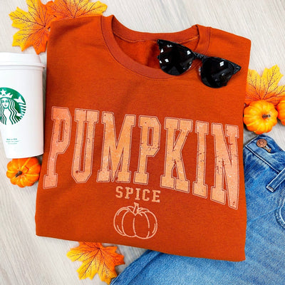 Monogrammed 'Pumpkin Spice Varsity' Crewneck Sweatshirt - United Monograms