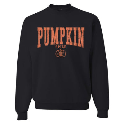Monogrammed 'Pumpkin Spice Varsity' Crewneck Sweatshirt - United Monograms
