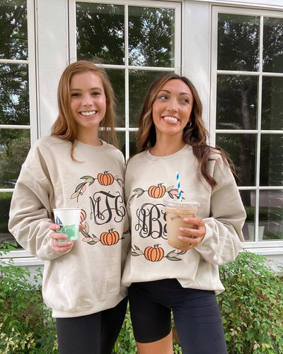 Monogrammed 'Pumpkin Wreath' Crewneck Sweatshirt - United Monograms