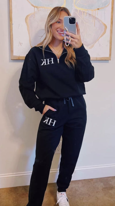 Monogrammed Quarter Zip Sweat Set - United Monograms