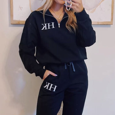 Monogrammed Quarter Zip Sweat Set - United Monograms