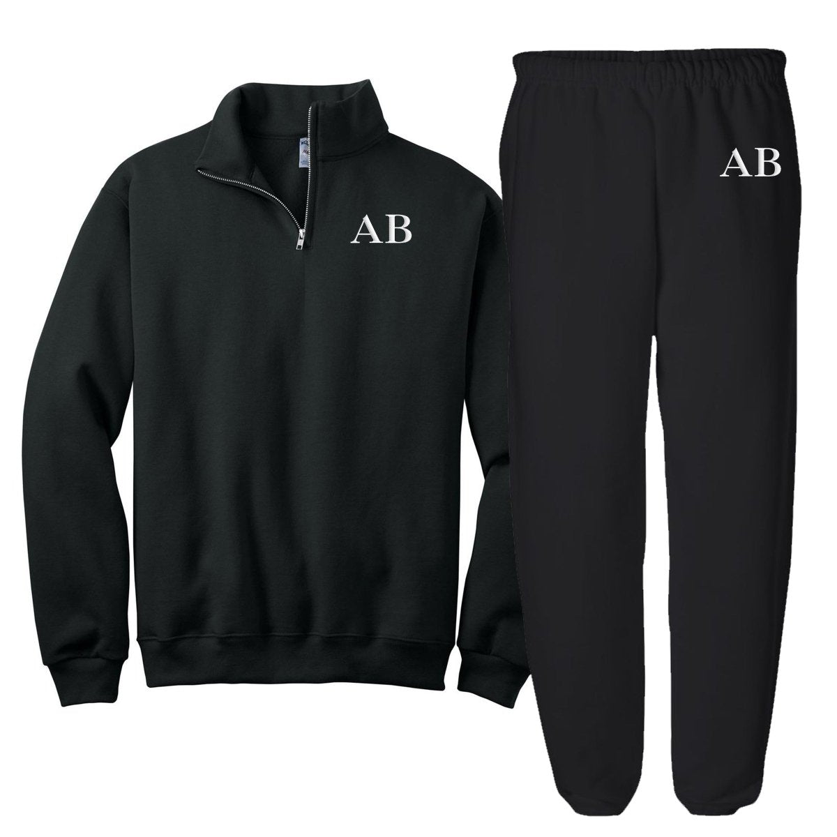 Monogrammed Quarter Zip Sweat Set - United Monograms