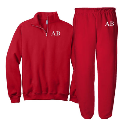 Monogrammed Quarter Zip Sweat Set - United Monograms