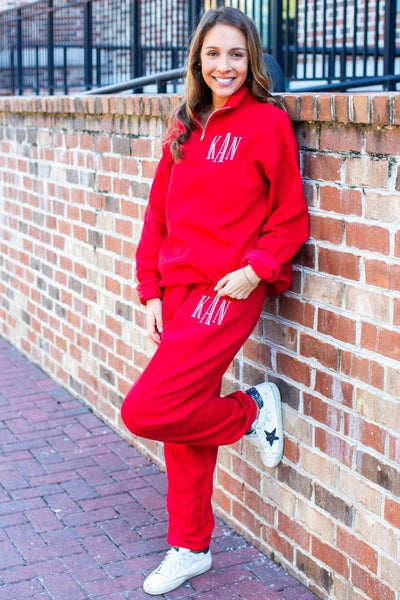 Monogrammed Quarter Zip Sweat Set - United Monograms