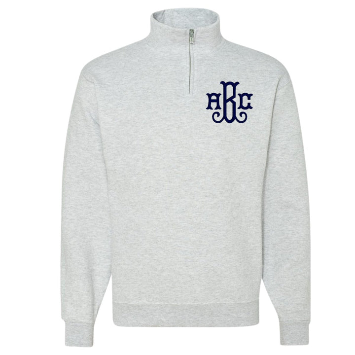 トップス FA monogram 1/4 zip knit Monogrammed Quarter Zip Sweatshirt – United Monograms