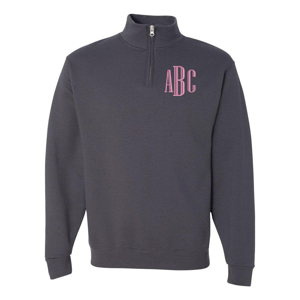 Monogrammed pullover quarter zip deals