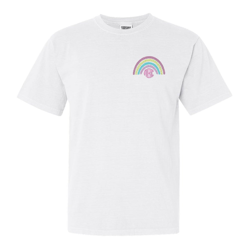 Monogrammed Rainbow Comfort Colors T-Shirt - United Monograms