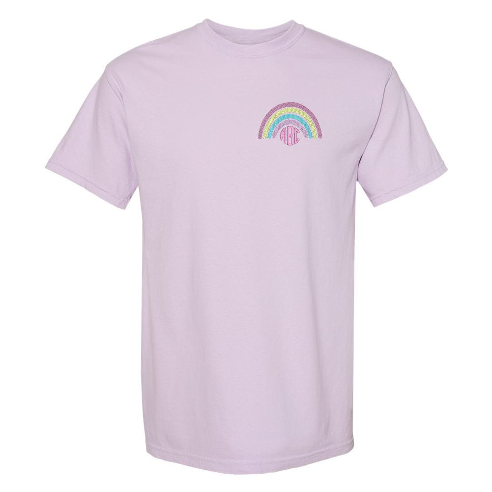 Monogrammed Rainbow Comfort Colors T-Shirt - United Monograms