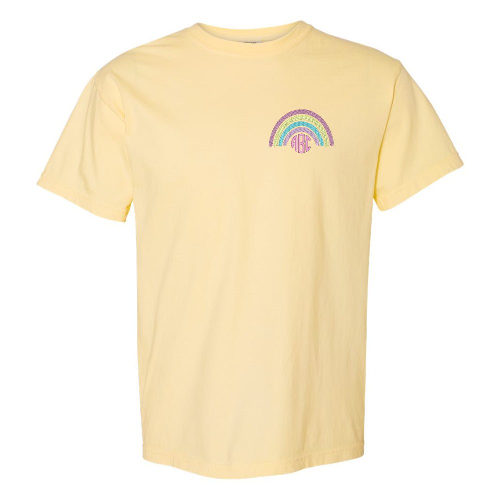 Monogrammed Rainbow Comfort Colors T-Shirt - United Monograms