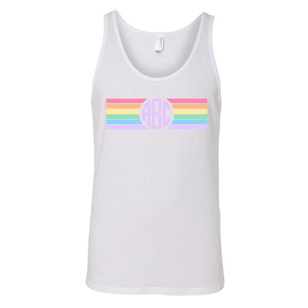 Monogrammed 'Rainbow Striped' Premium Tank Top - United Monograms