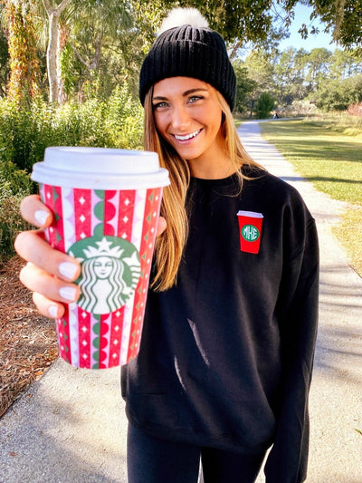 Monogrammed Red Cup Crewneck Sweatshirt - United Monograms