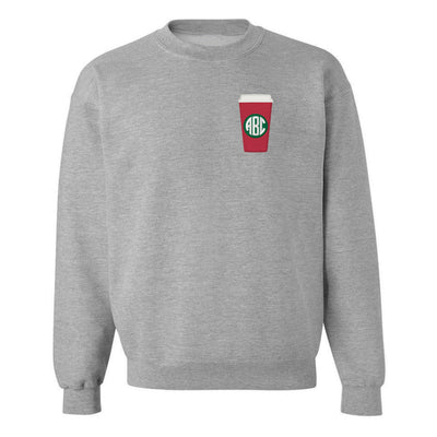 Monogrammed Red Cup Crewneck Sweatshirt - United Monograms