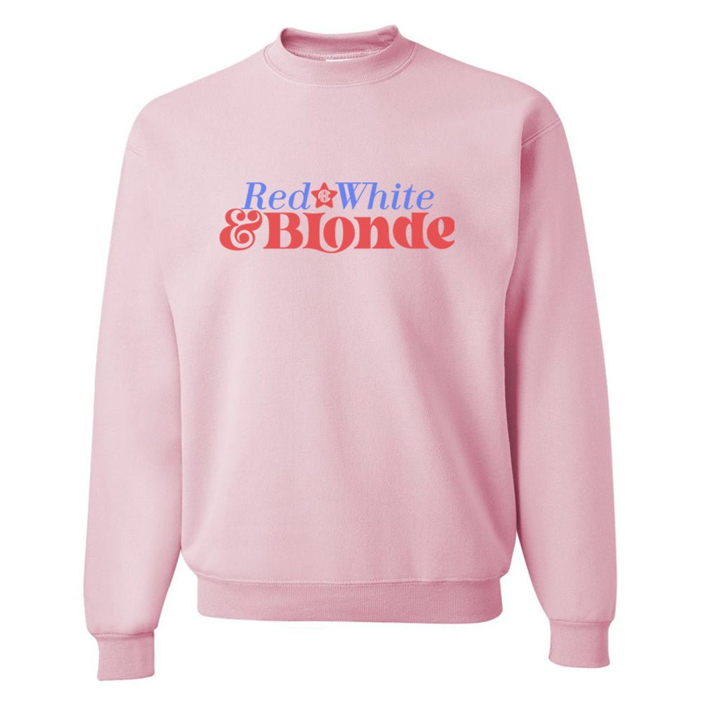 Monogrammed 'Red, White & Blonde' Crewneck Sweatshirt - United Monograms