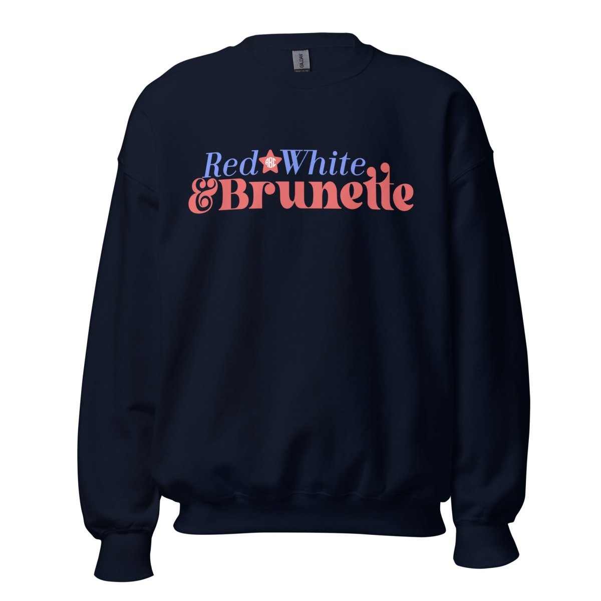 Monogrammed 'Red, White & Brunette' Crewneck Sweatshirt - United Monograms