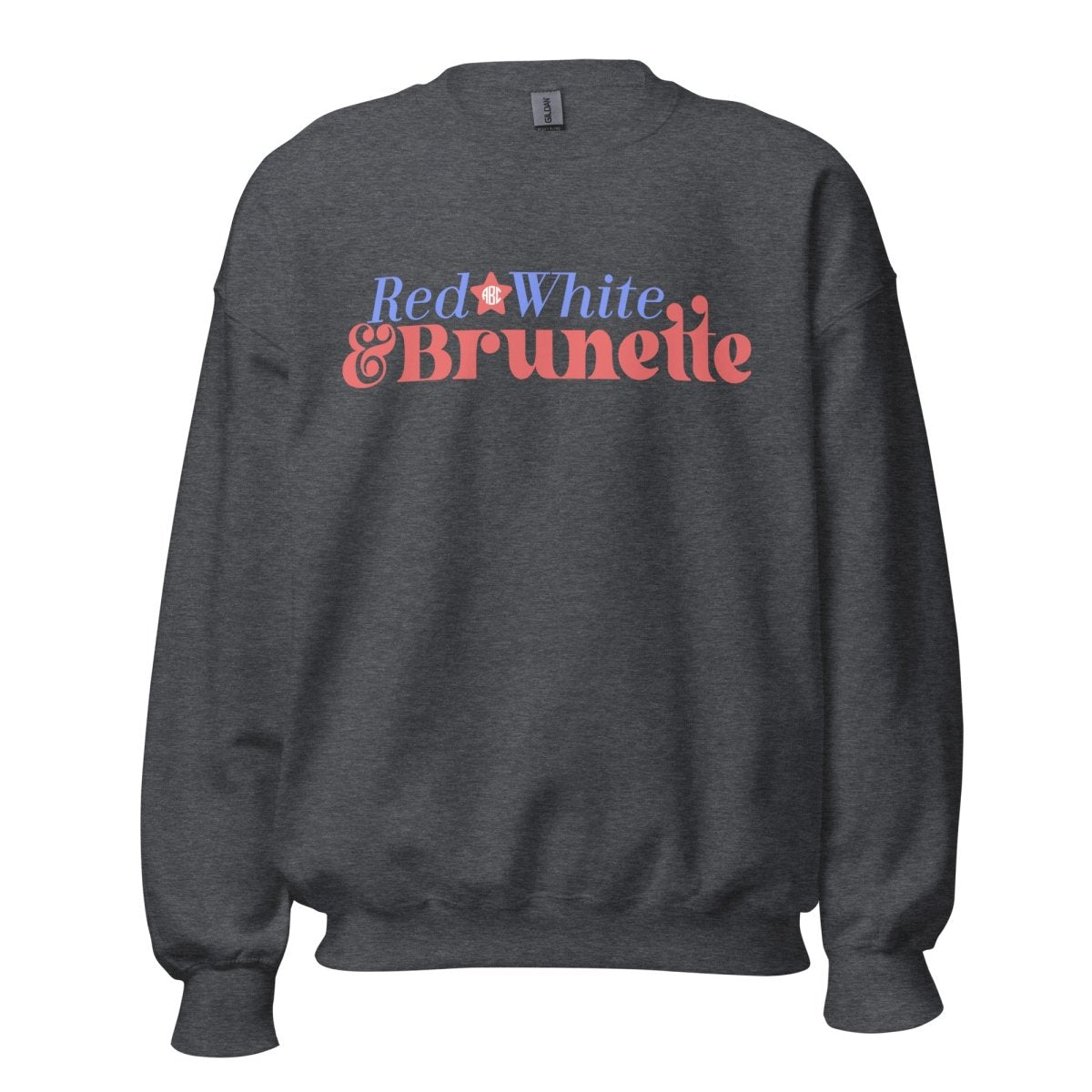 Monogrammed 'Red, White & Brunette' Crewneck Sweatshirt - United Monograms