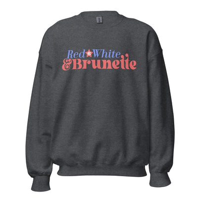 Monogrammed 'Red, White & Brunette' Crewneck Sweatshirt - United Monograms