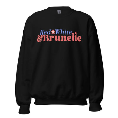 Monogrammed 'Red, White & Brunette' Crewneck Sweatshirt - United Monograms