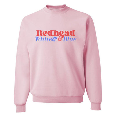 Monogrammed 'Redhead, White & Blue' Crewneck Sweatshirt - United Monograms