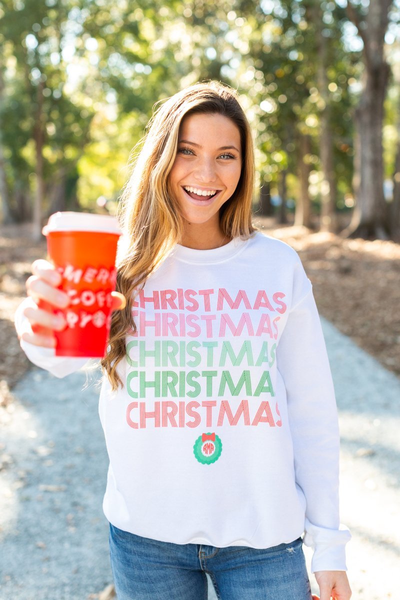 Monogrammed 'Retro Christmas' Crewneck Sweatshirt - United Monograms