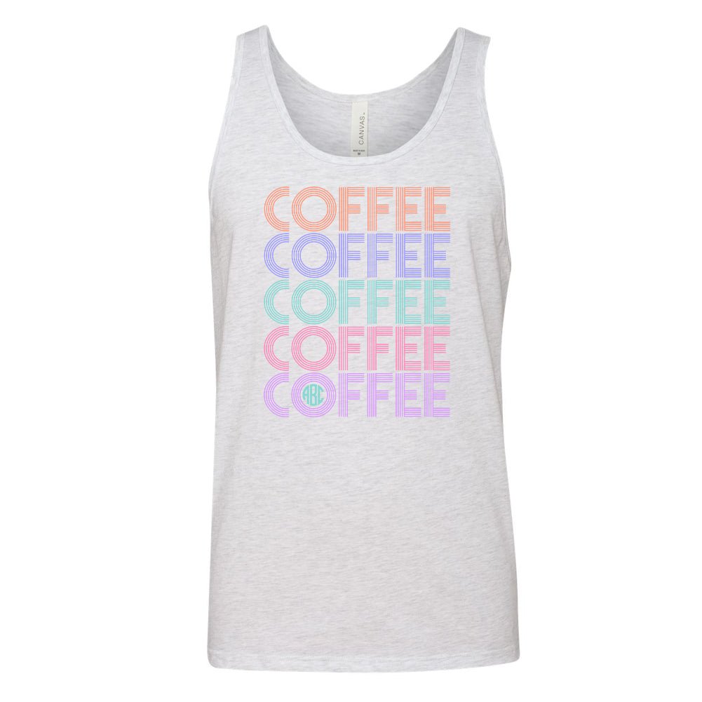 Monogrammed 'Retro Coffee' Premium Tank Top - United Monograms