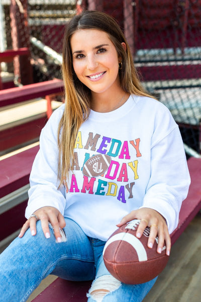 Monogrammed 'Retro Game Day' Crewneck Sweatshirt - United Monograms