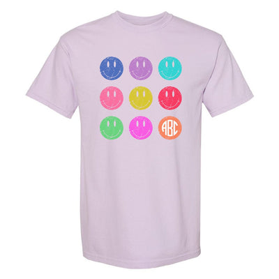 Monogrammed 'Retro Smileys' T-Shirt - United Monograms