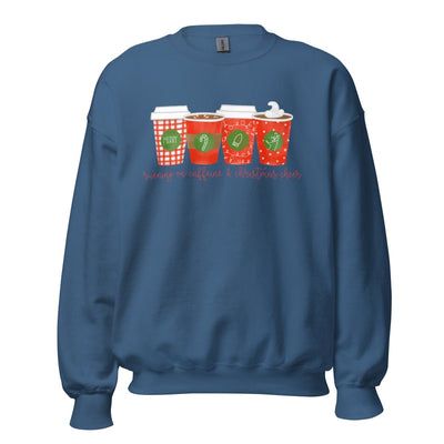 Monogrammed 'Running On Caffeine & Christmas Cheer' Crewneck Sweatshirt - United Monograms