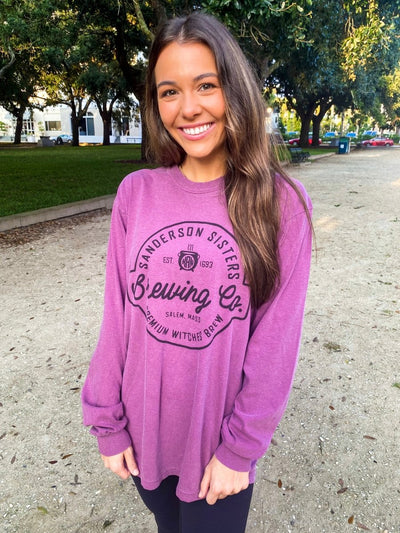 Monogrammed 'Sanderson Sisters Brewing Co.' Comfort Colors Long Sleeve T-Shirt - United Monograms