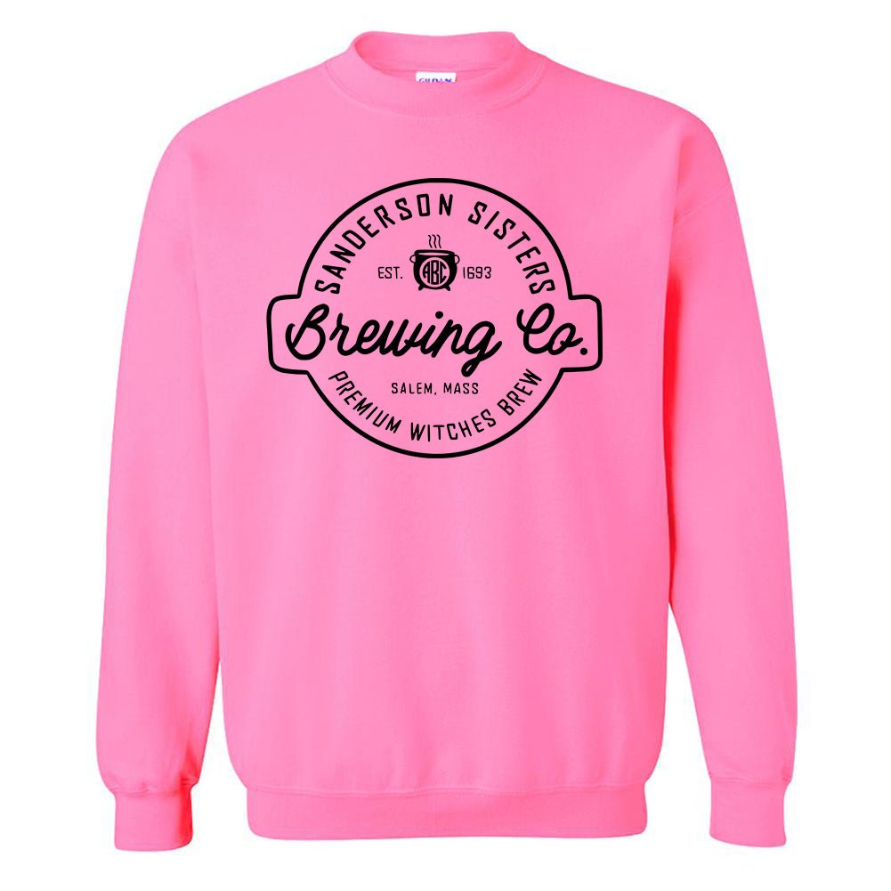Monogrammed 'Sanderson Sisters Brewing Co.' Neon Crewneck Sweatshirt - United Monograms