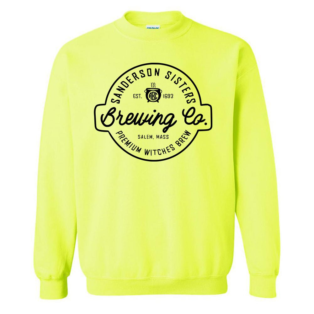 Monogrammed 'Sanderson Sisters Brewing Co.' Neon Crewneck Sweatshirt - United Monograms
