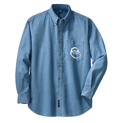 Monogrammed Santa Claus Oversized Denim Shirt - United Monograms