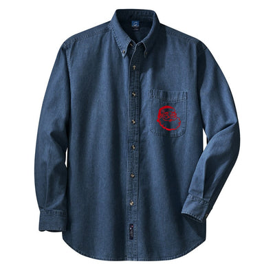 Monogrammed Santa Claus Oversized Denim Shirt - United Monograms