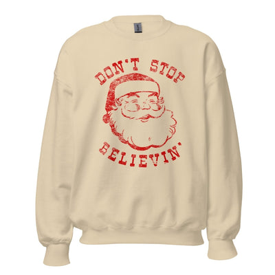 Monogrammed Santa Don't Stop Believin' Crewneck Sweatshirt - United Monograms