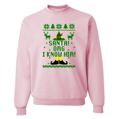Monogrammed 'Santa, OMG I Know Him' Crewneck Sweatshirt - United Monograms