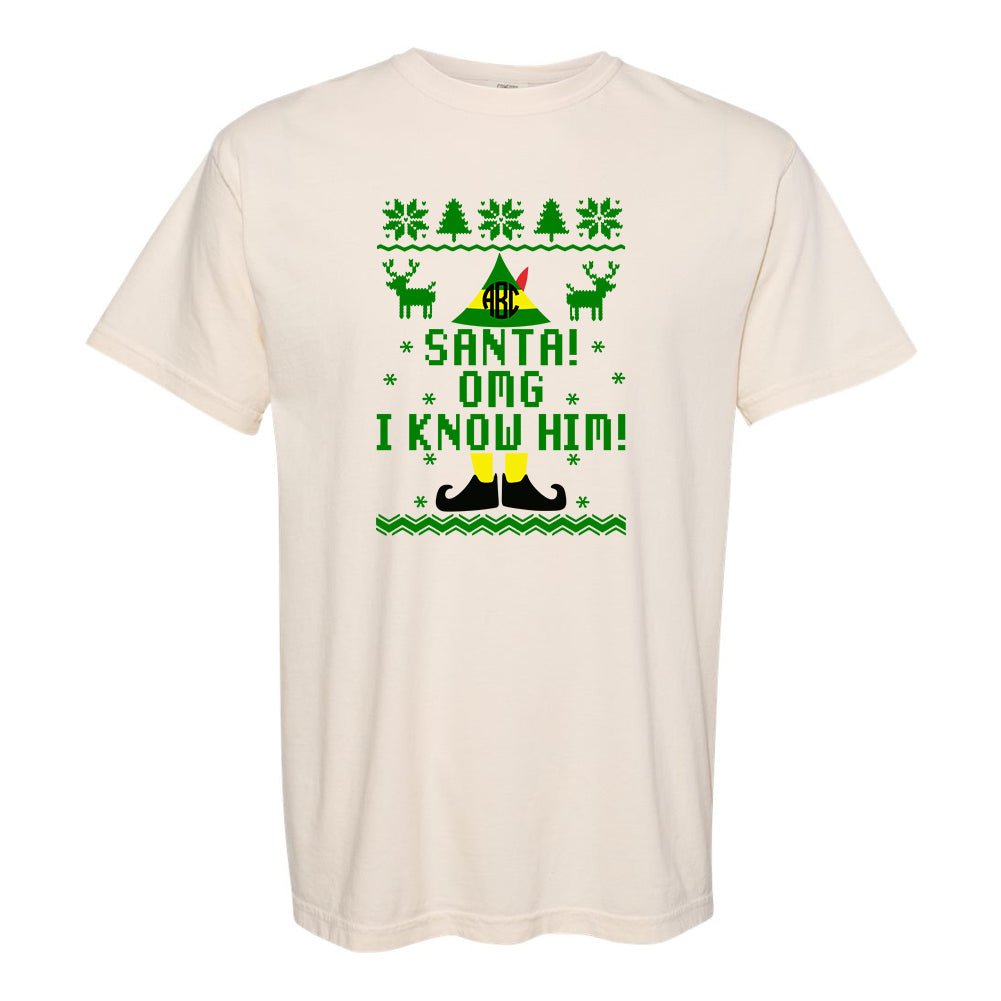 Monogrammed 'Santa, OMG I Know Him' T-Shirt - United Monograms