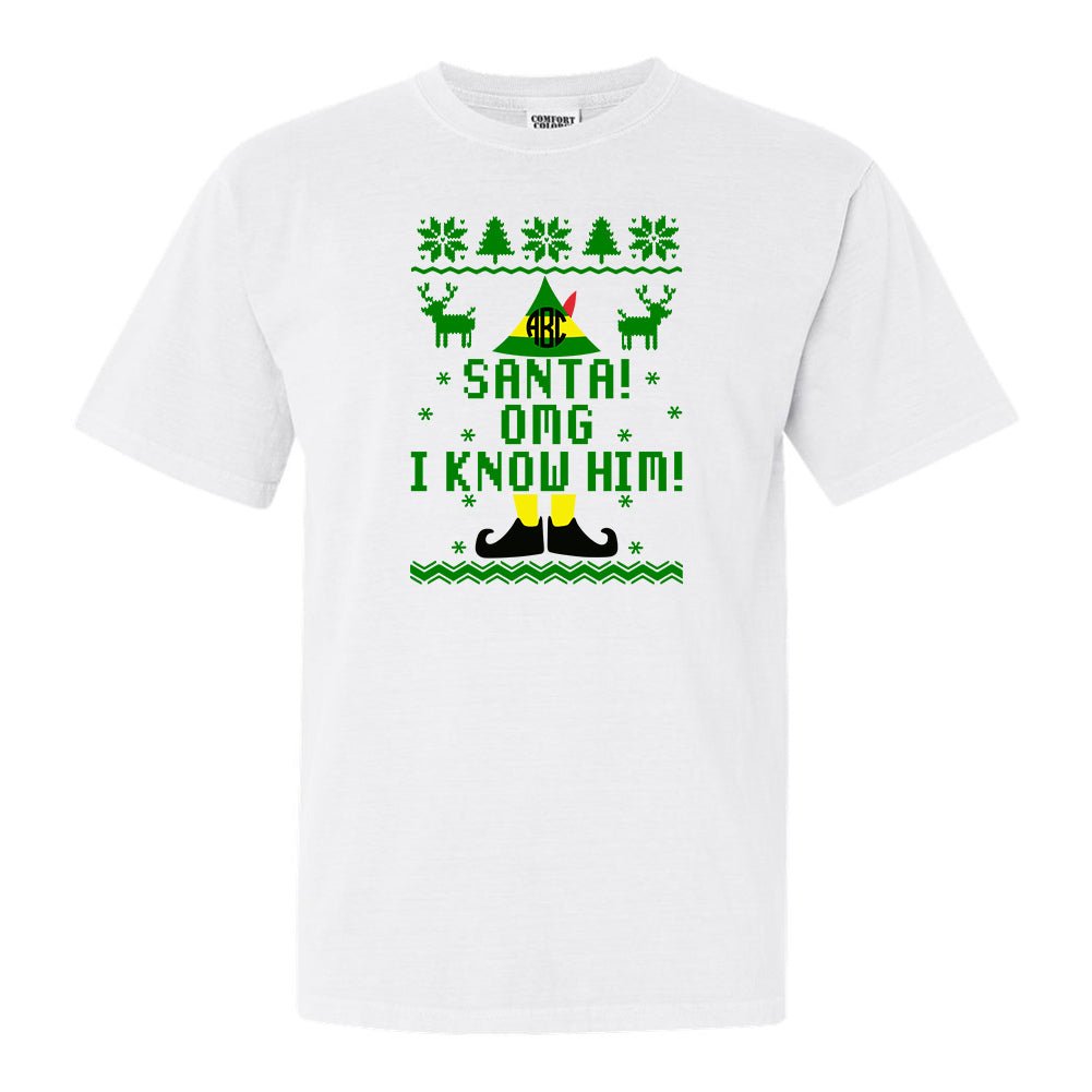 Monogrammed 'Santa, OMG I Know Him' T-Shirt - United Monograms
