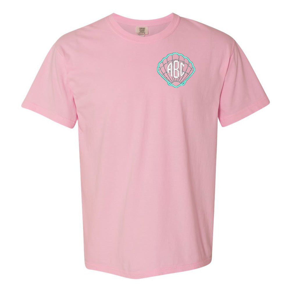 Monogrammed Seashell Comfort Colors T-Shirt - United Monograms