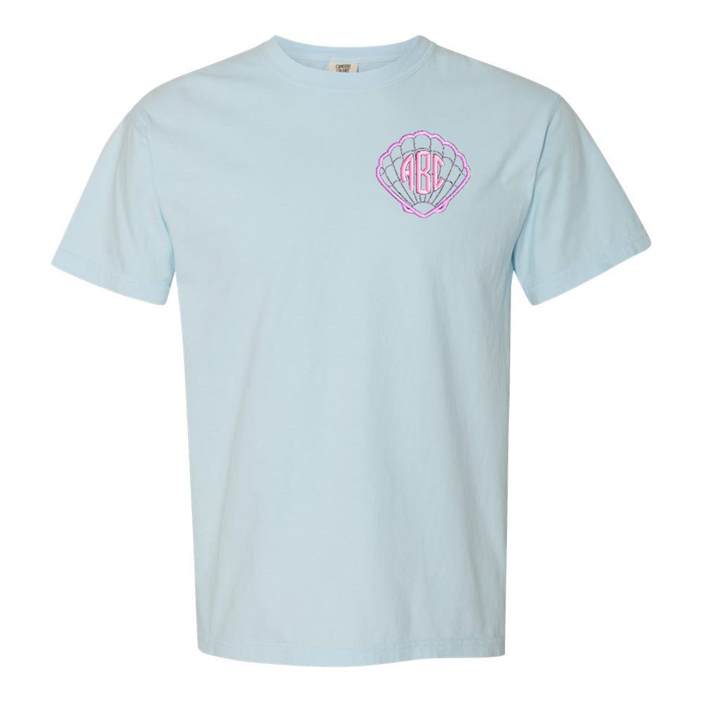 Monogrammed Seashell Comfort Colors T-Shirt - United Monograms