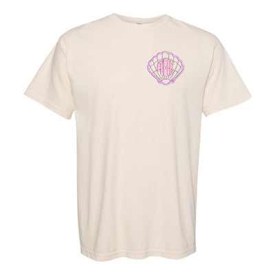 Monogrammed Seashell Comfort Colors T-Shirt - United Monograms