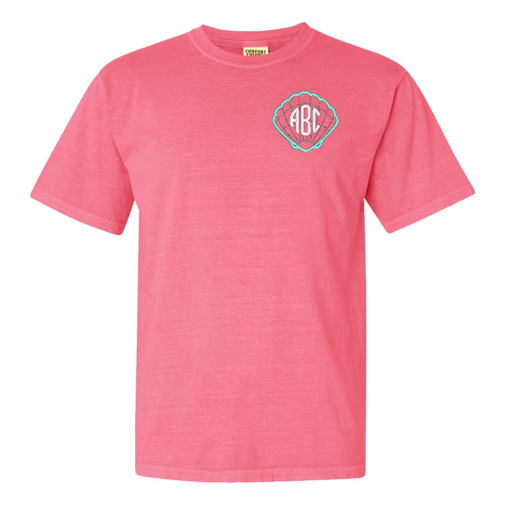 Monogrammed Seashell Comfort Colors T-Shirt - United Monograms