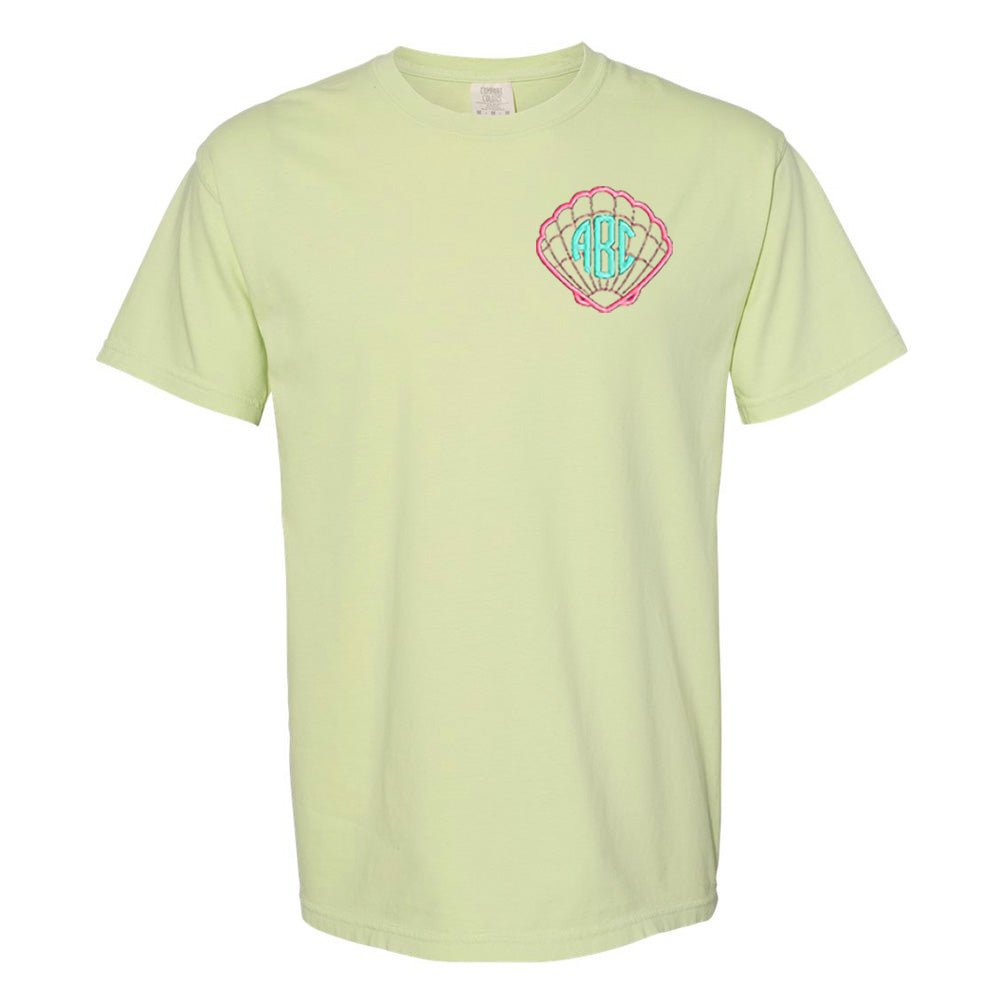 Monogrammed Seashell Comfort Colors T-Shirt - United Monograms